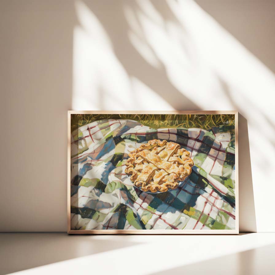 PICNIC PIE GREEN COMPOSITE FRAMED CANVAS
