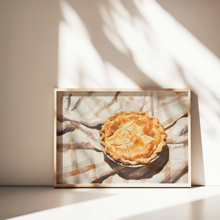 PICNIC PIE BEIGE COMPOSITE FRAMED CANVAS