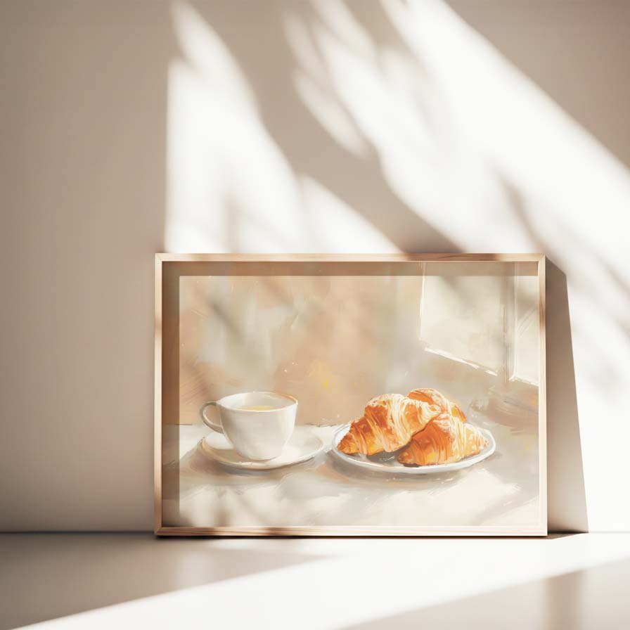 MORNING CROISSANT COMPOSITE FRAMED CANVAS