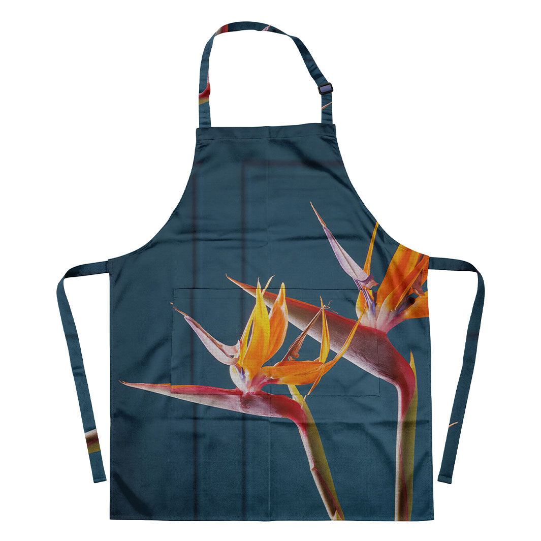 STRELITZIA TRIO ON RICH BLUE APRON