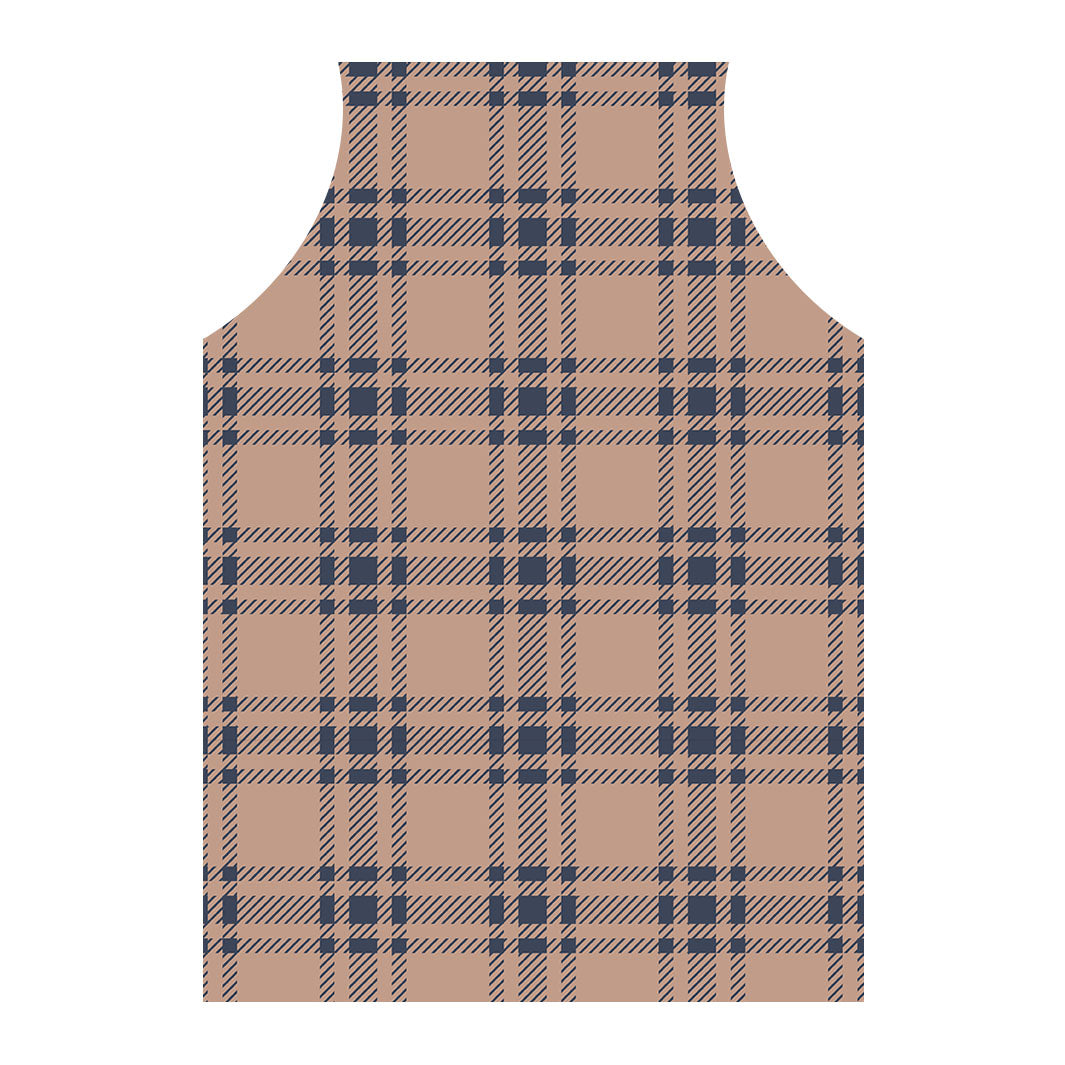 NAVY PLAID APRON