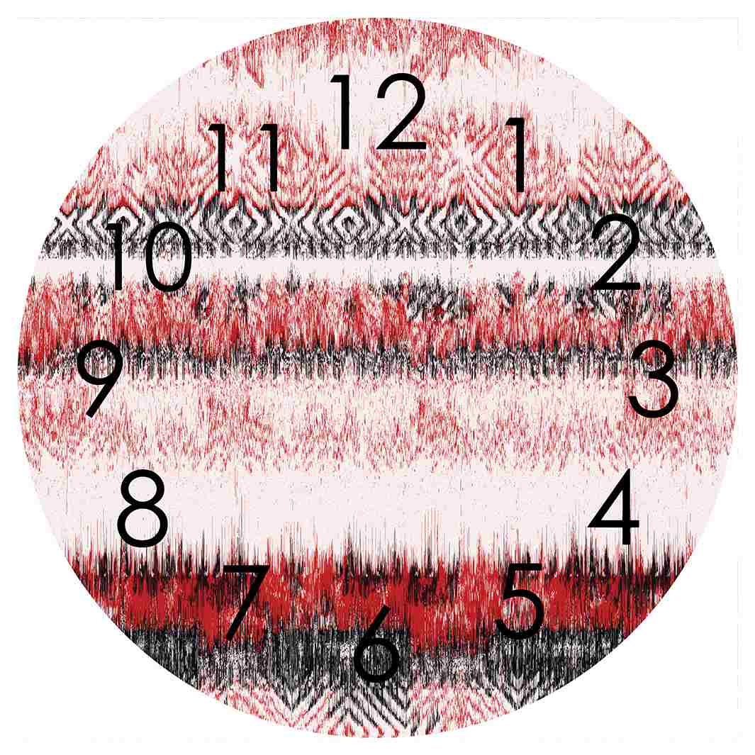 RED EARTH RHYTHM ROUND CLOCK