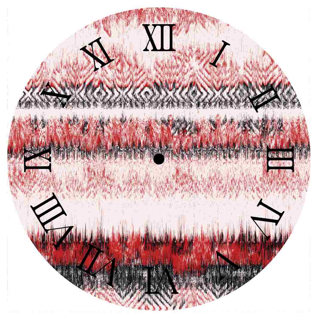 RED EARTH RHYTHM ROUND CLOCK