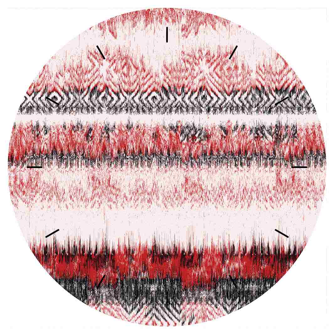 RED EARTH RHYTHM ROUND CLOCK