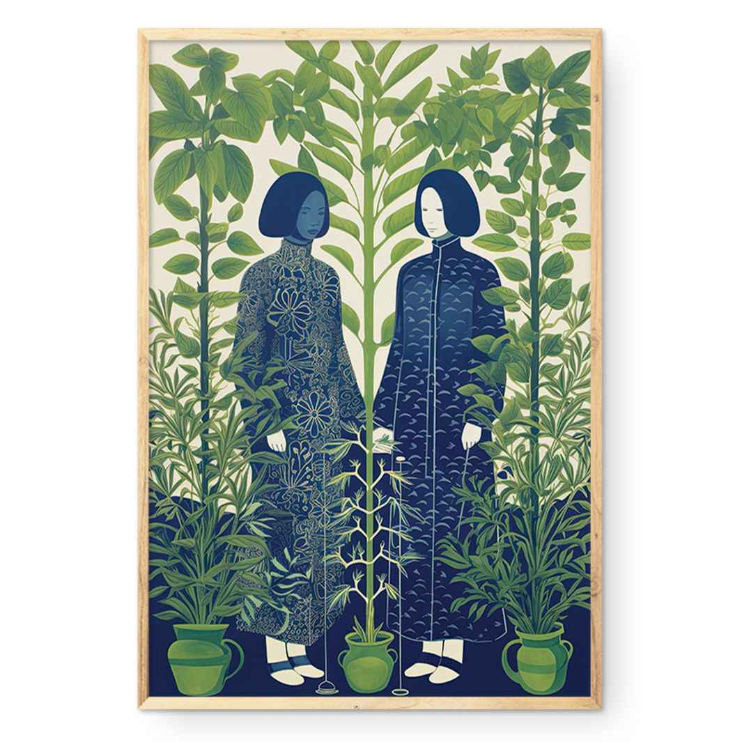 COMPOSITE FRAMED CANVAS EMERALD SISTERS