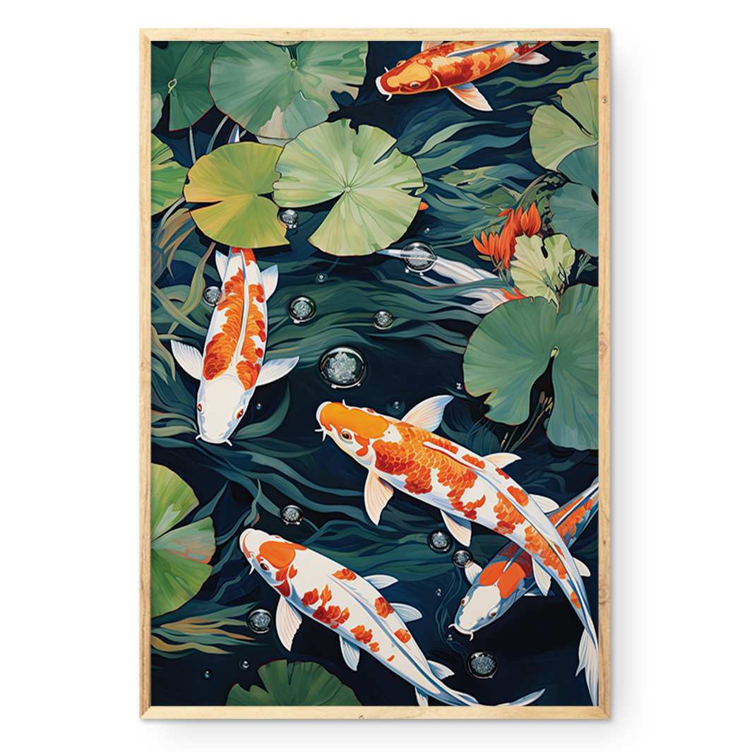 COMPOSITE FRAMED CANVAS KOI IN HARMONY