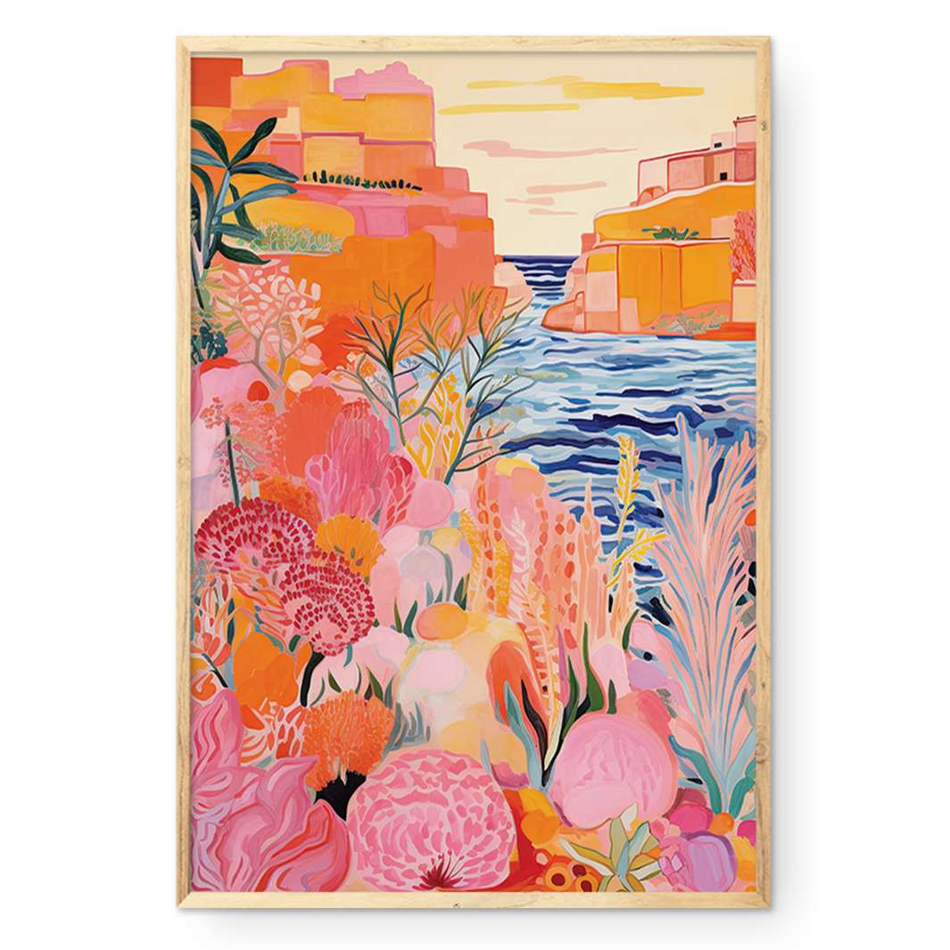 COMPOSITE FRAMED CANVAS  COLOURFUL COAST