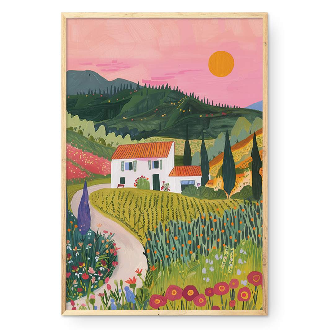 COMPOSITE FRAMED CANVAS  VINEYARD ESCAPE