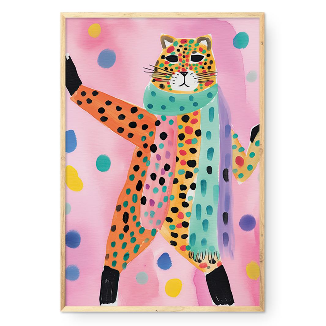 COMPOSITE FRAMED CANVAS  LEOPARD IN VOGUE