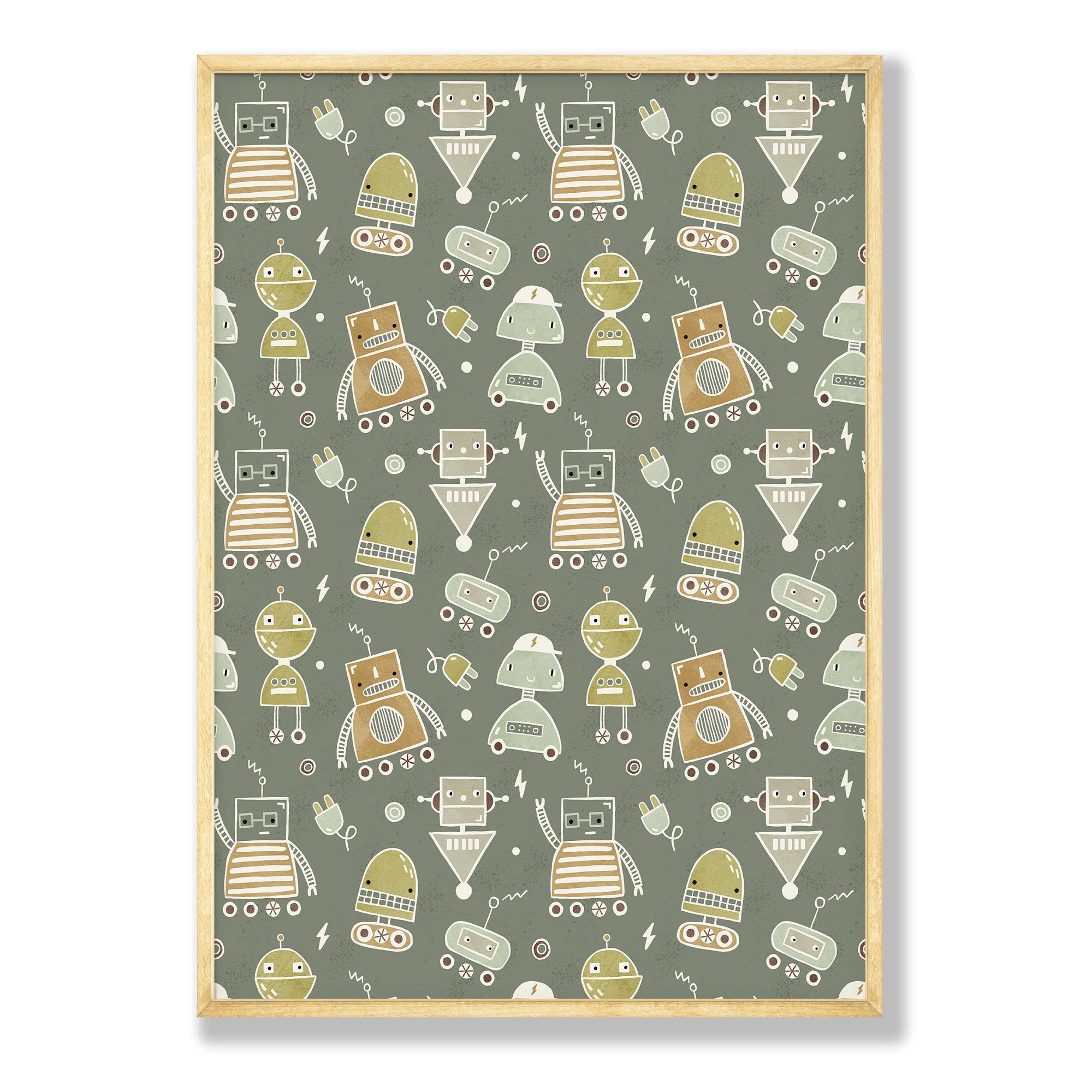 KIDS ROBOTS COMPOSITE FRAMED CANVAS