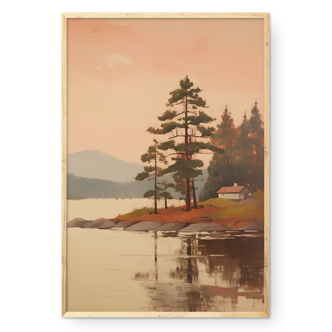 COMPOSITE FRAMED CANVAS LAKESIDE HIDEAWAY