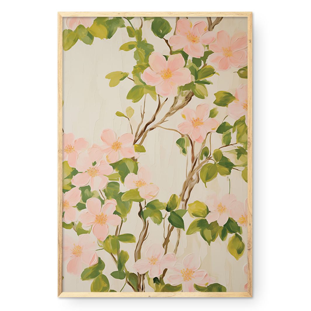 COMPOSITE FRAMED CANVAS BLUSH IN BLOOM