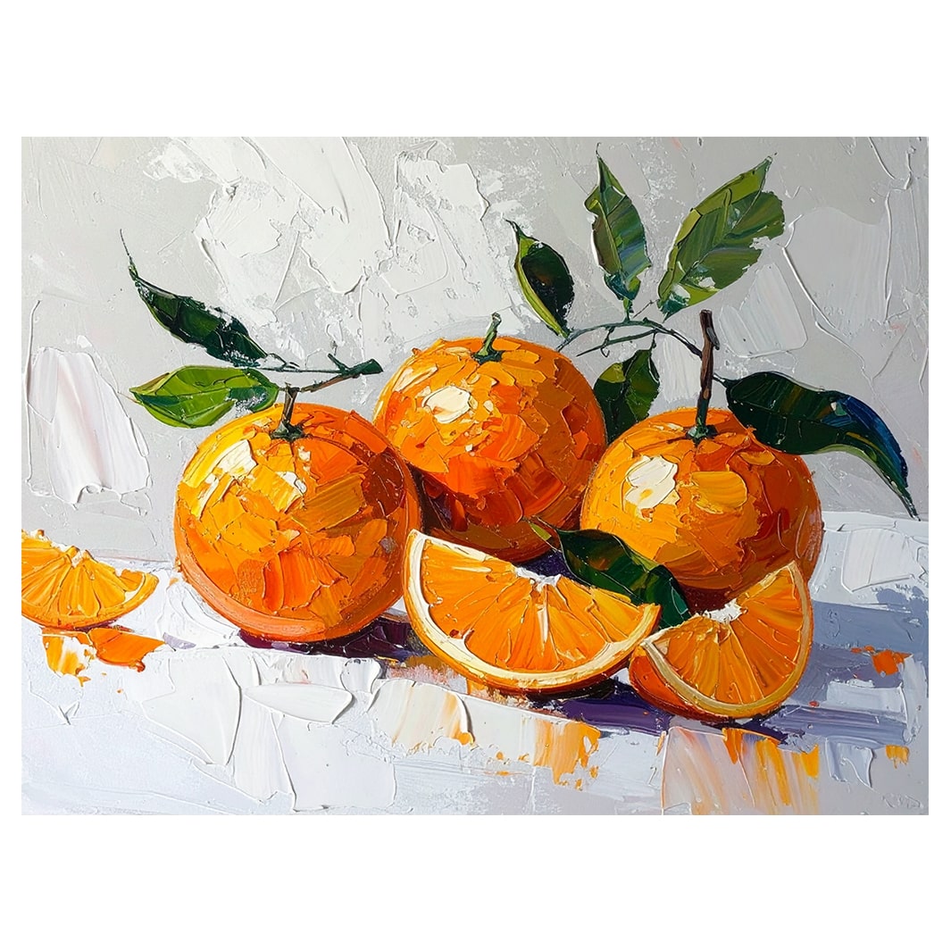 ORANGE STILL LIFE BLOCK MOUNT CANVAS