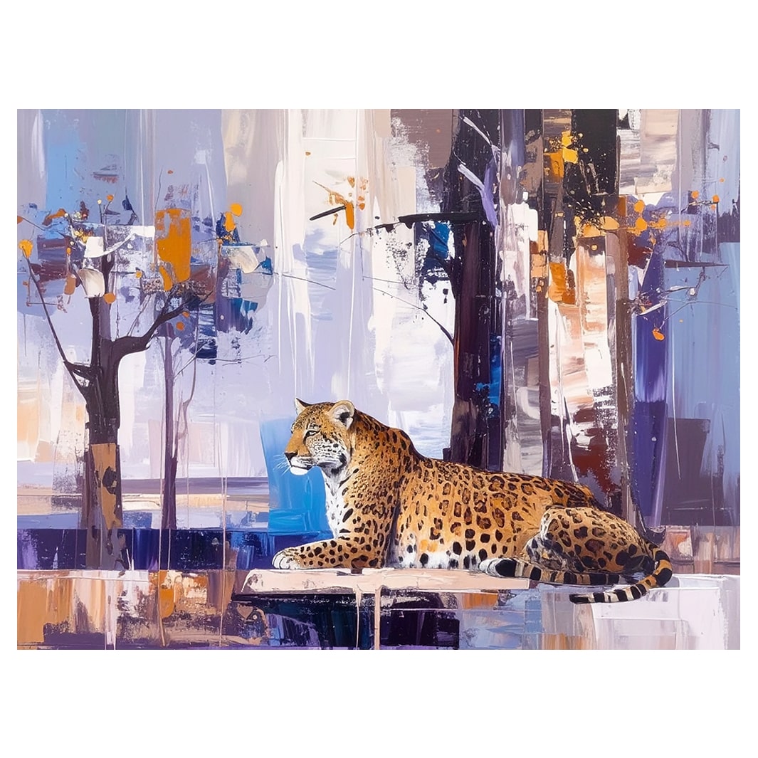 TWILIGHT LEOPARD BLOCK MOUNT CANVAS