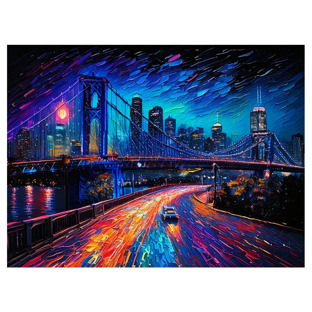 NEON CITY NIGHT BLOCK MOUNT CANVAS