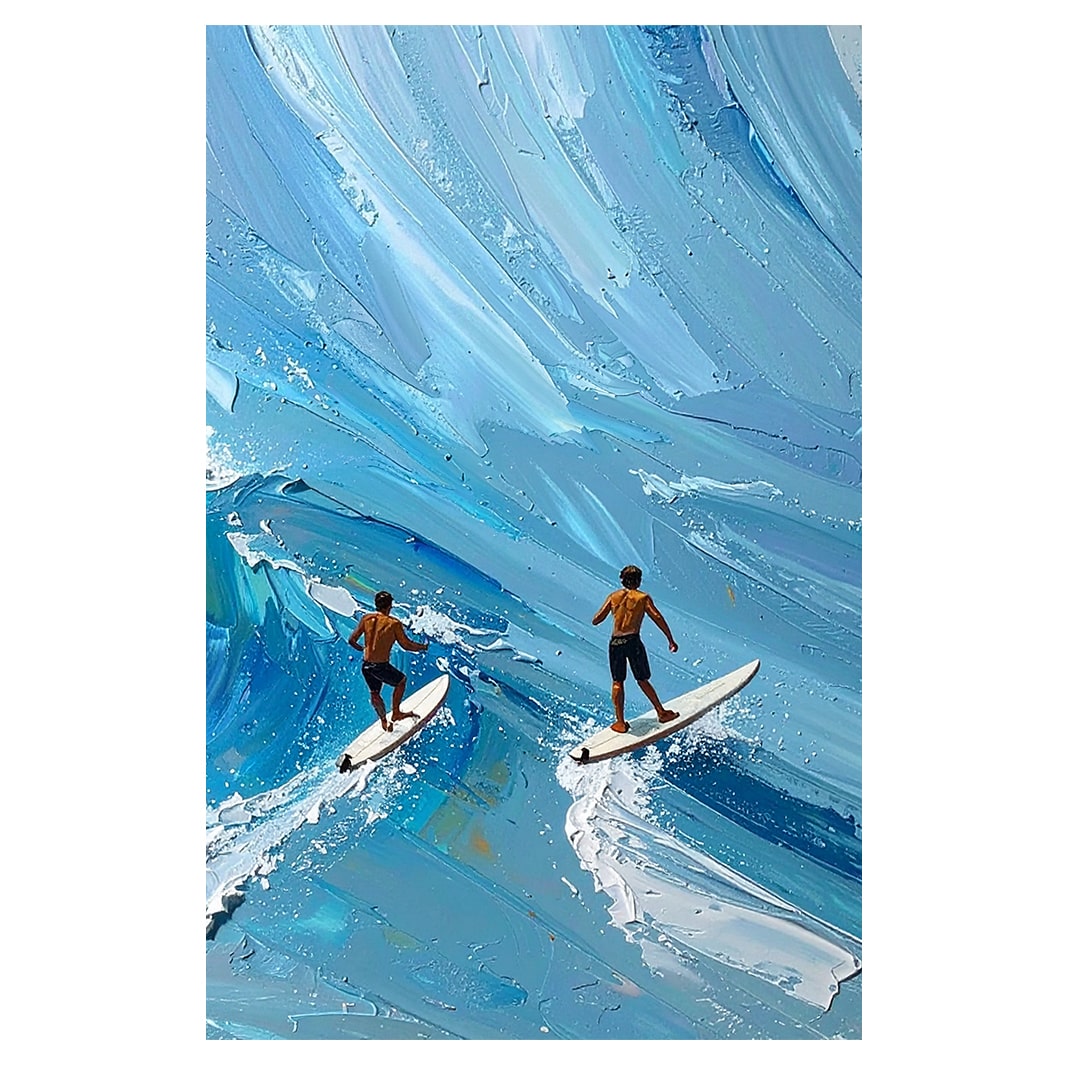 SURFER DUDES BLOCK MOUNT CANVAS