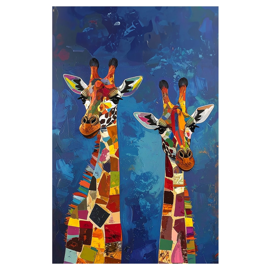 GIRAFFE PORTRAIT BLOCK MOUNT CANVAS