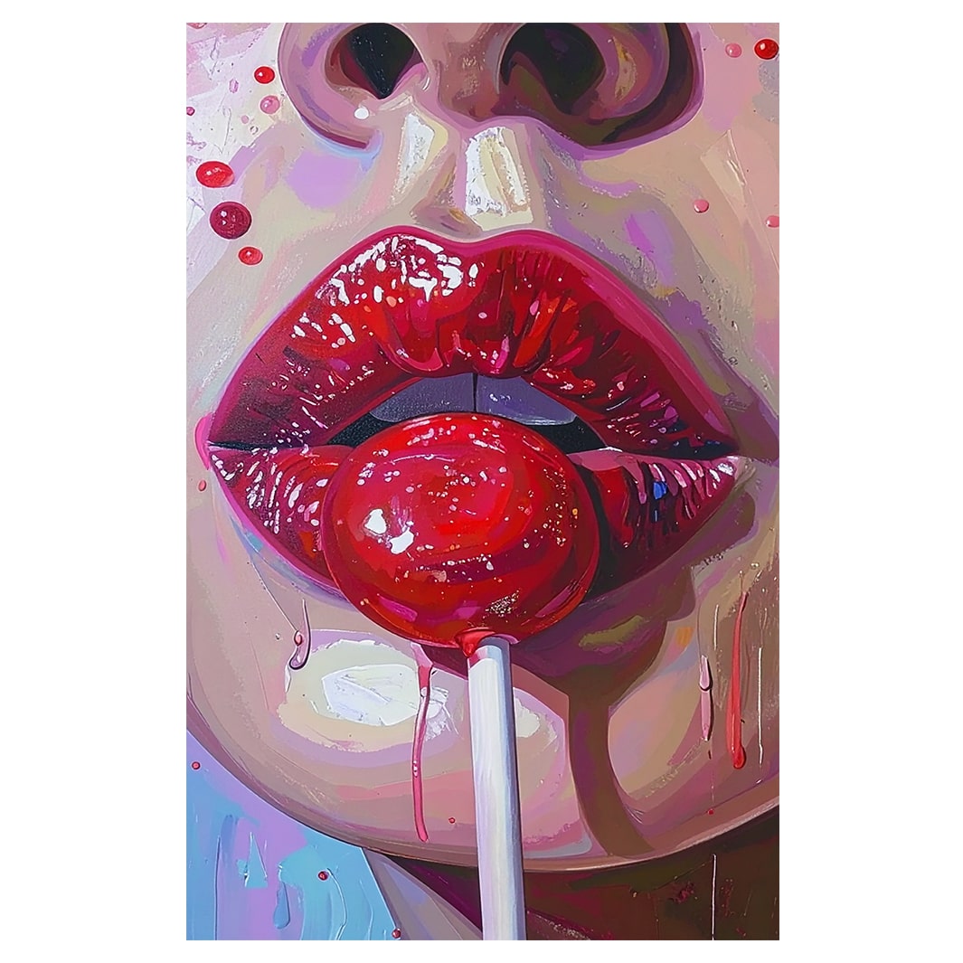 LOLLIPOP KISS BLOCK MOUNT CANVAS