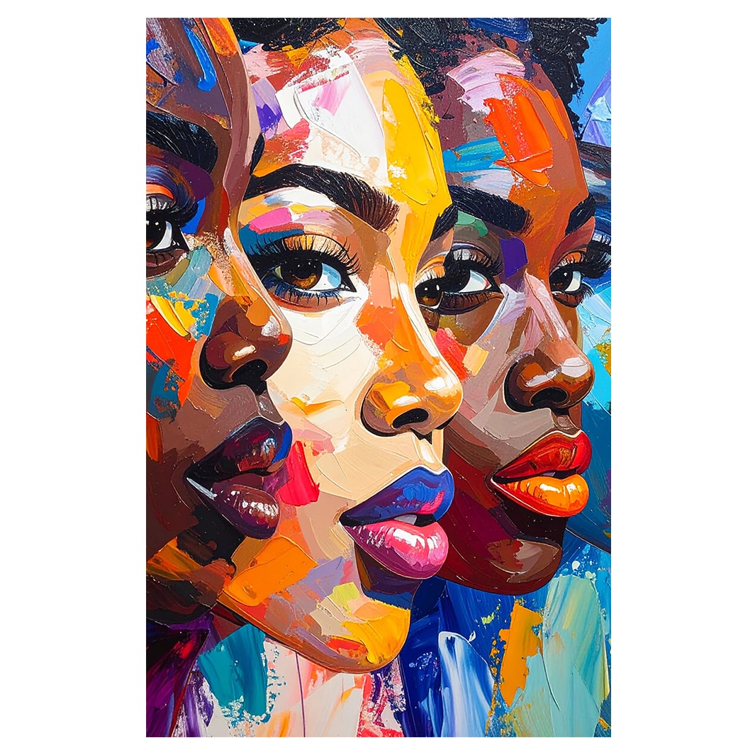 COLOURFUL CHARACTERS BLOCK MOUNT CANVAS