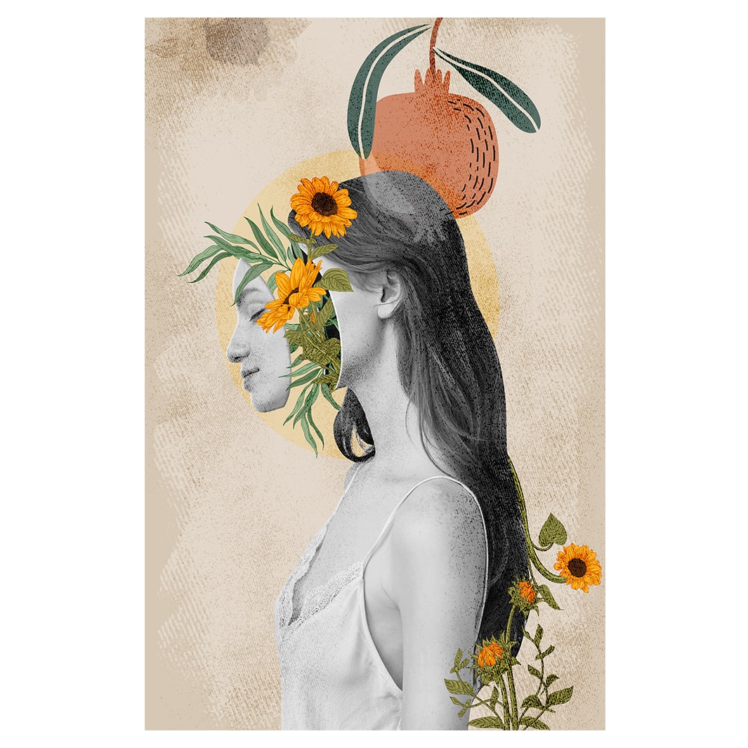 BLOOMING FACE BLOCK MOUNT CANVAS