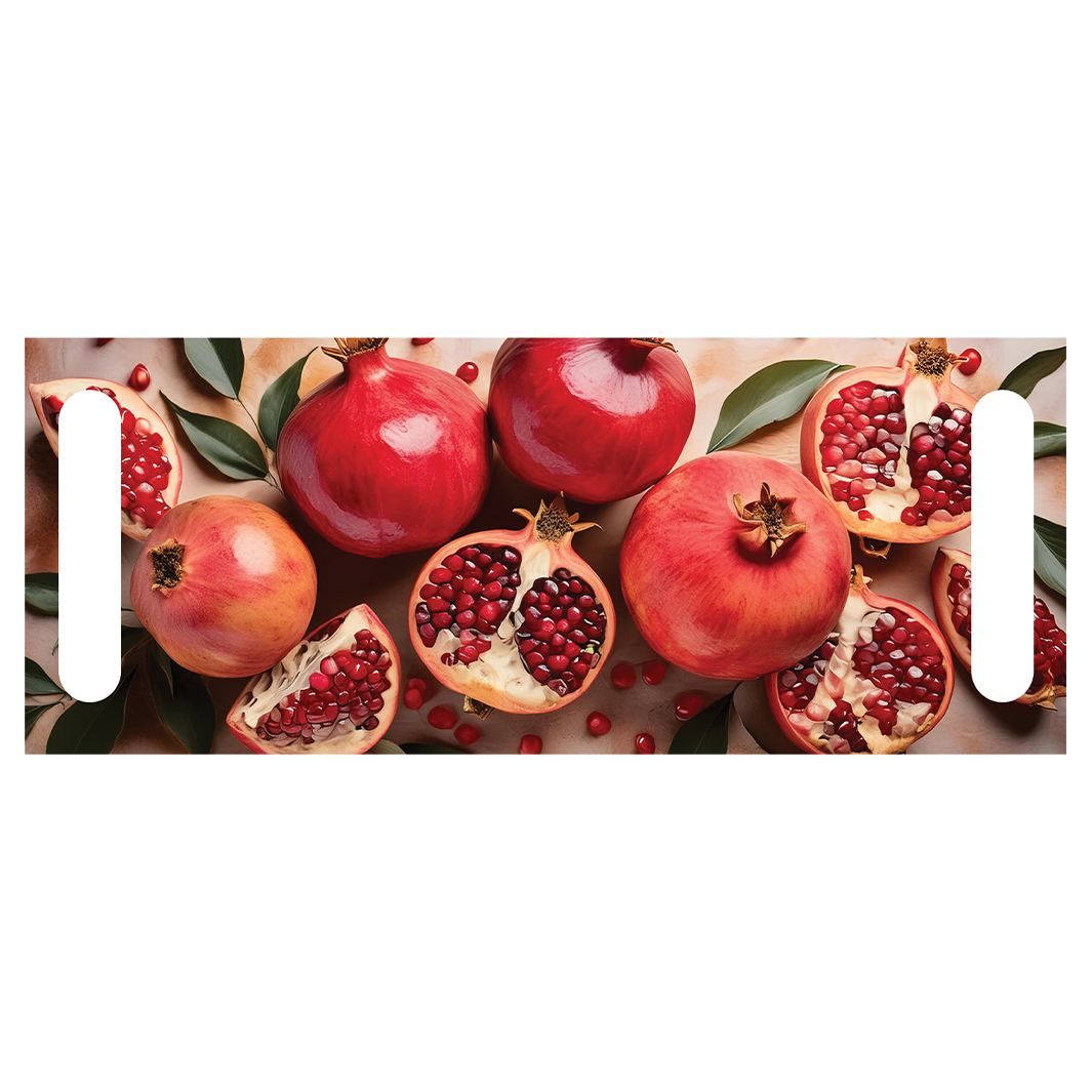 DUAL PURPOSE BOARDS RED POMEGRANATES WITH LEAVES AND SEEDS