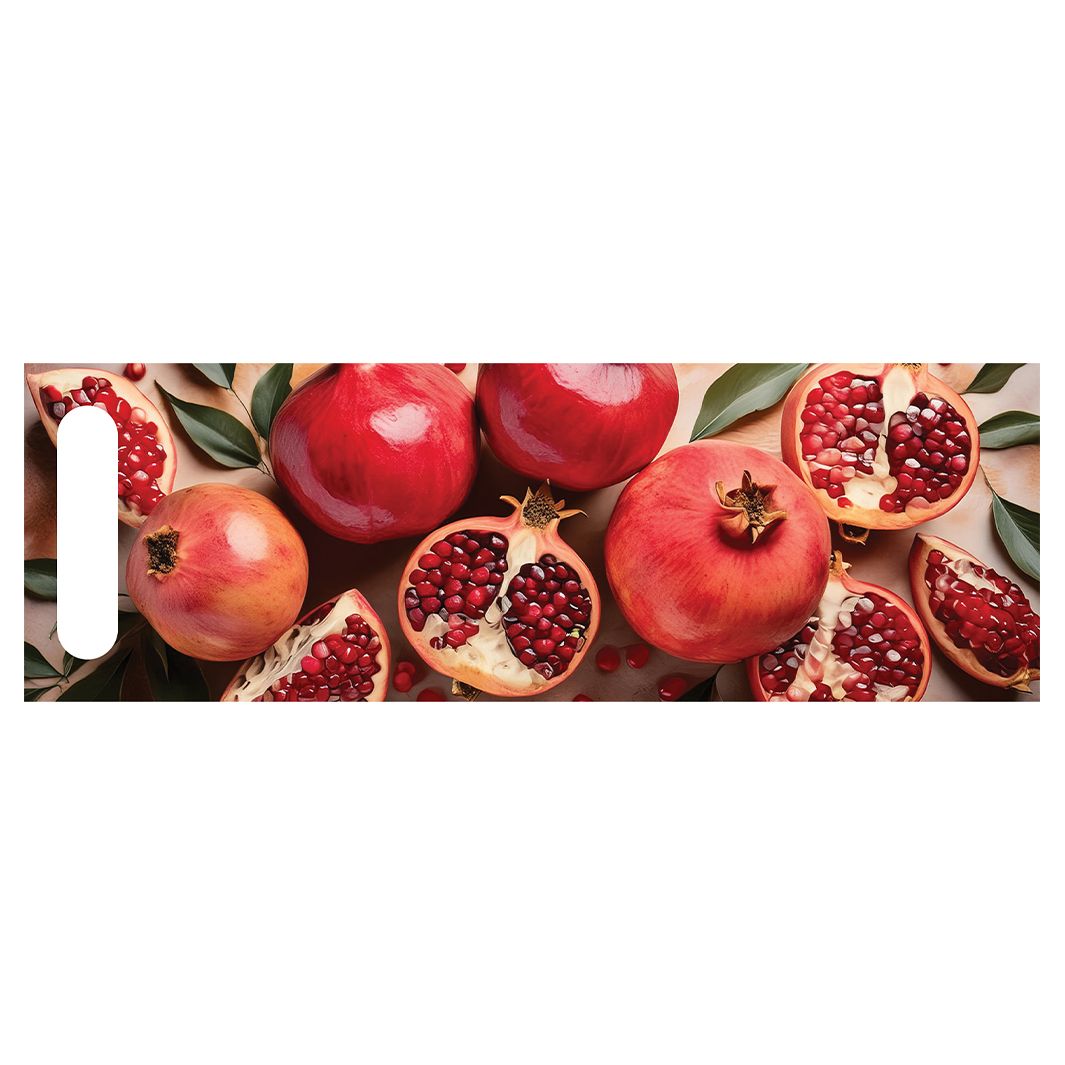 DUAL PURPOSE BOARDS RED POMEGRANATES WITH LEAVES AND SEEDS