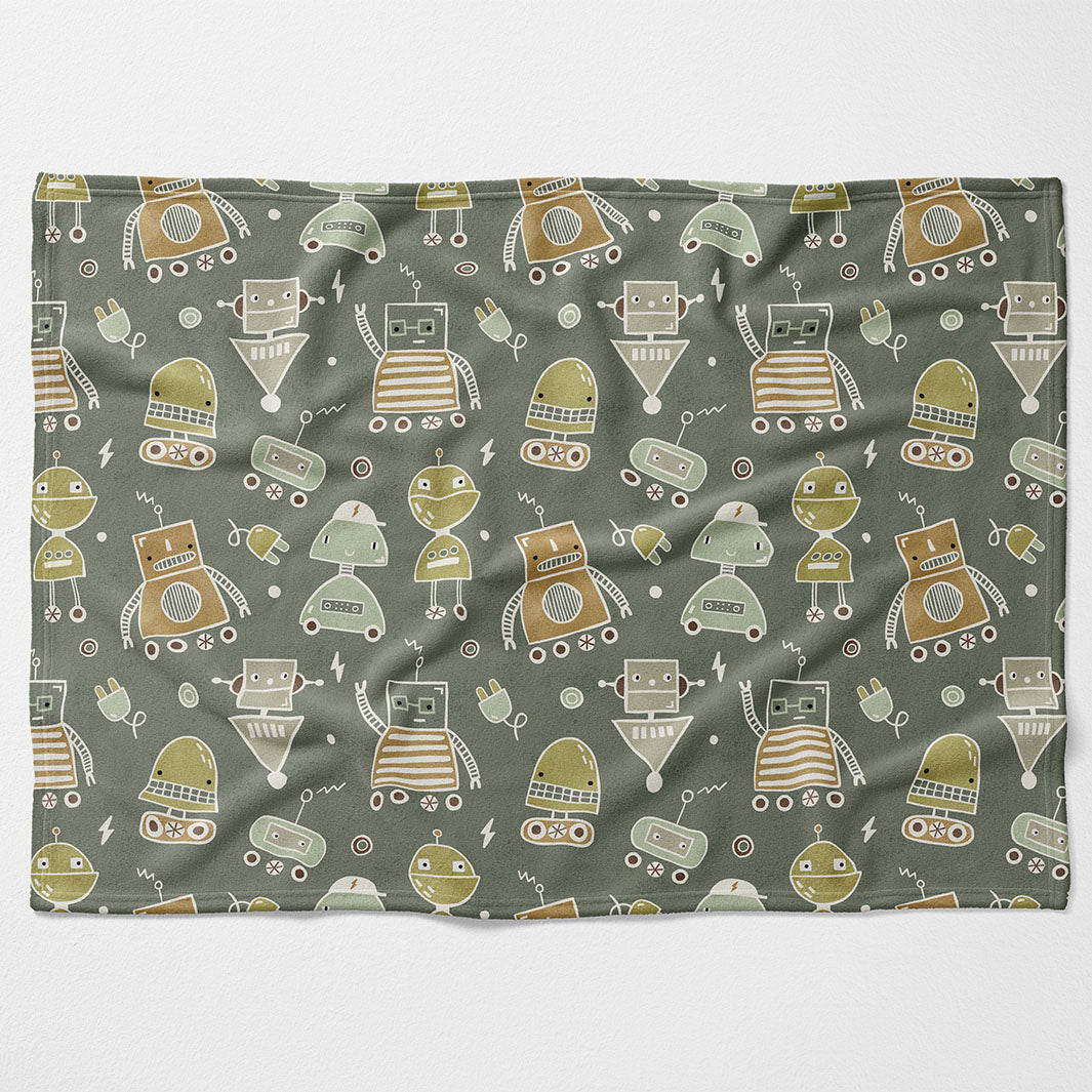 KIDS ROBOTS FLEECE BLANKET