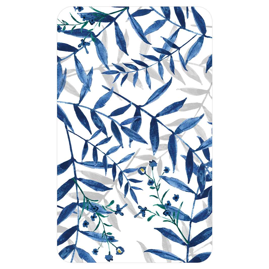 BLUE AND GREY LEAFY LAYERS KITCHEN TOWEL