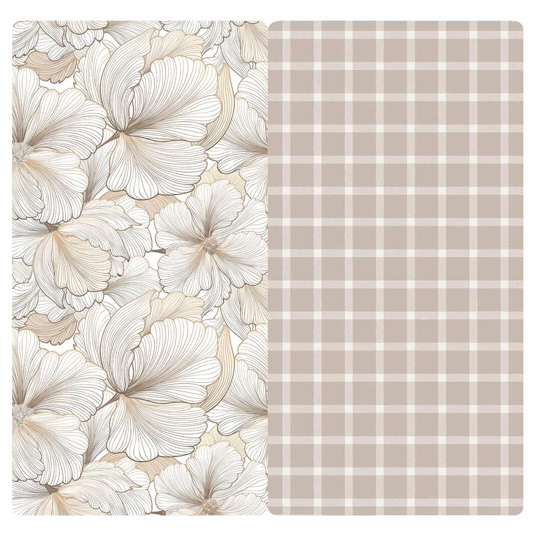MICROFIBER TRAVEL TOWEL - PETALS AND PLAID