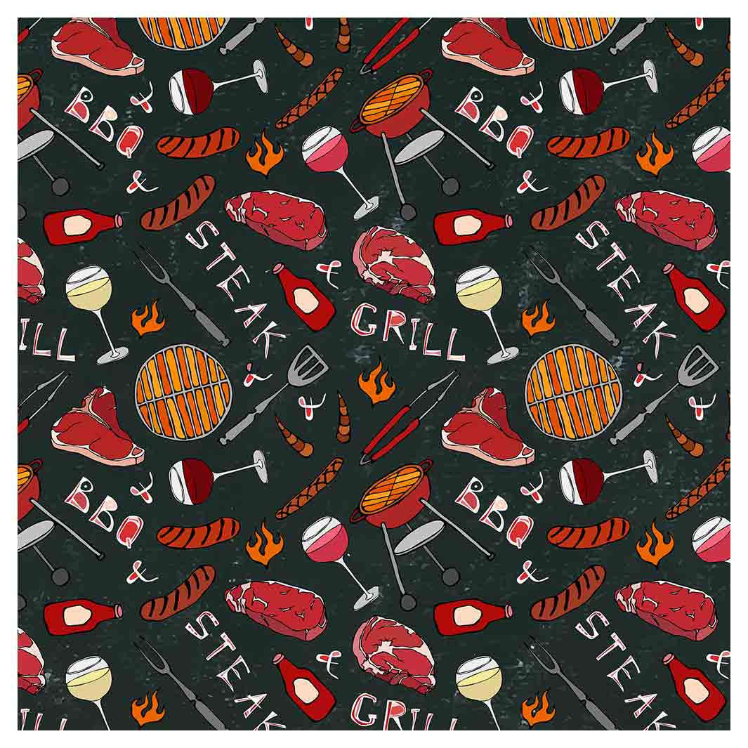 BBQ STEAK PATTERN COLOUR NAPKIN