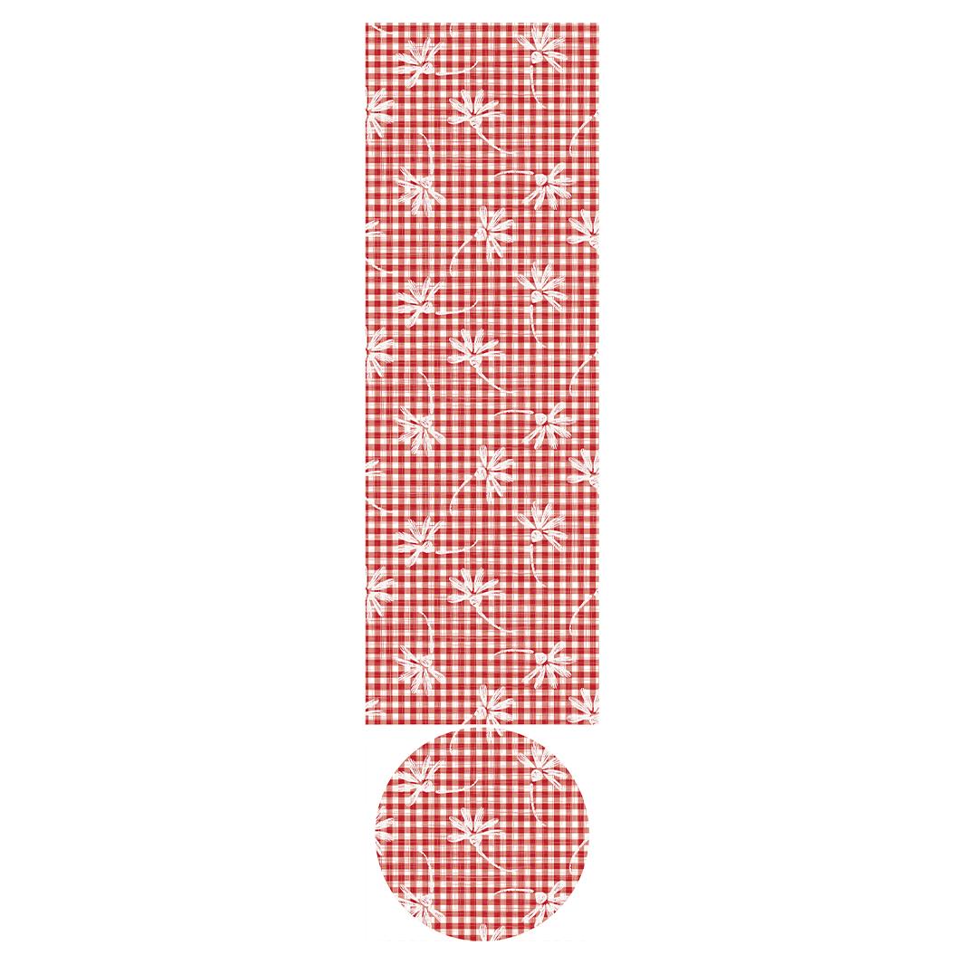 CHERRY PIE CHECK OTTOMAN