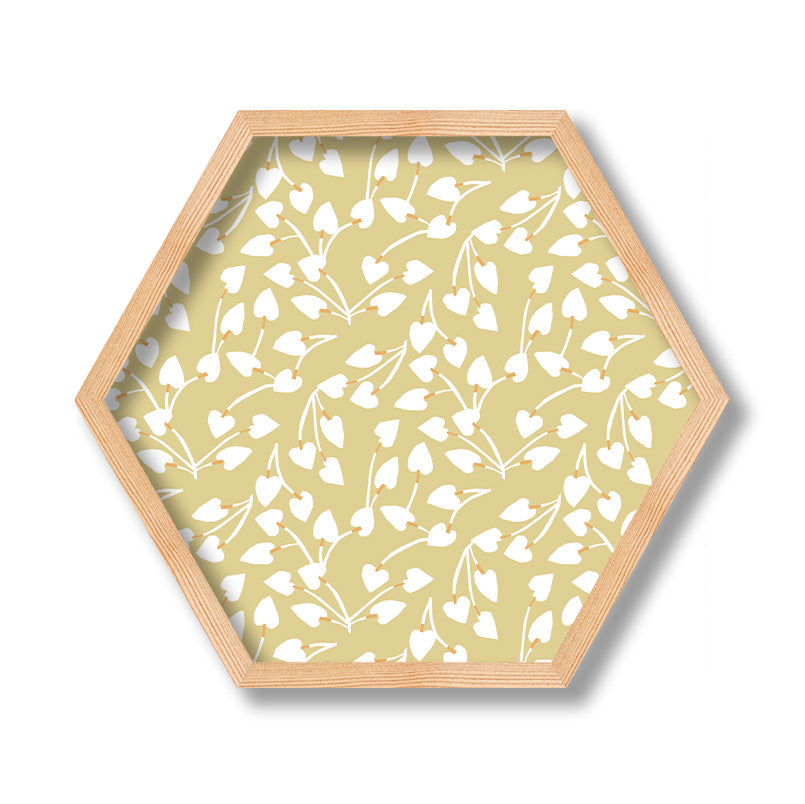 KIDS MEADOW LEAVES HEXAGON WALL ART