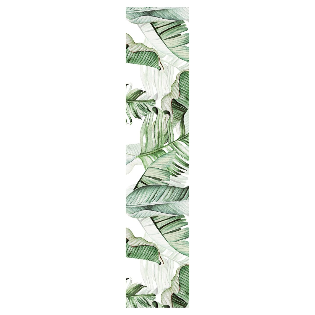 GREEN WATERCOLOUR PALM LEAVES PATTERN TABLE RUNNER