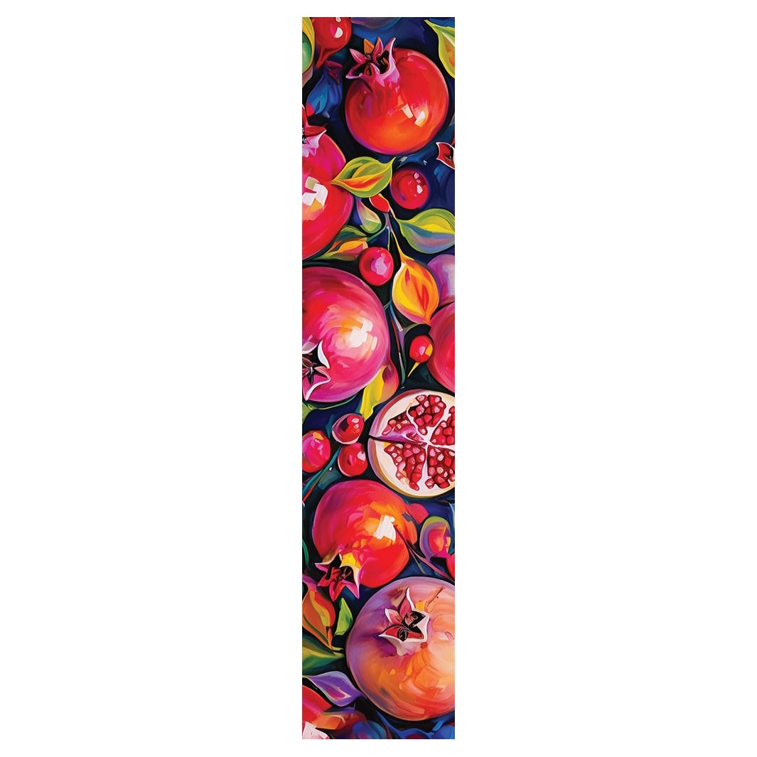 VIBRANT RED AND PINK POMEGRANATES TABLE RUNNER