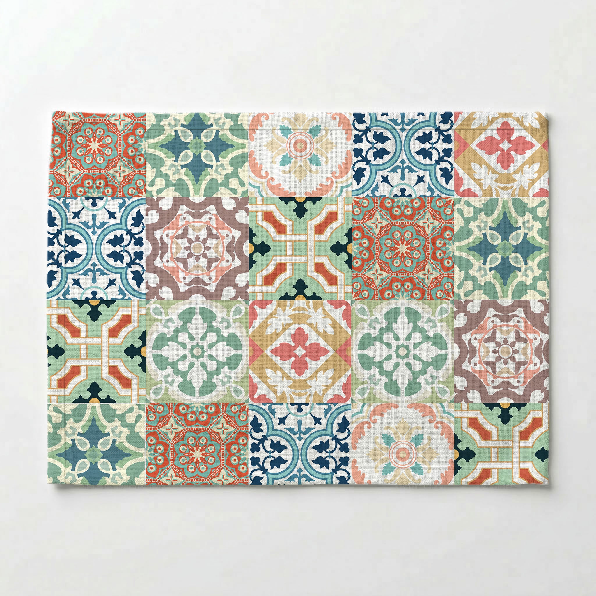 PATTERN TEAL AND ORANGE TILE PLACEMAT