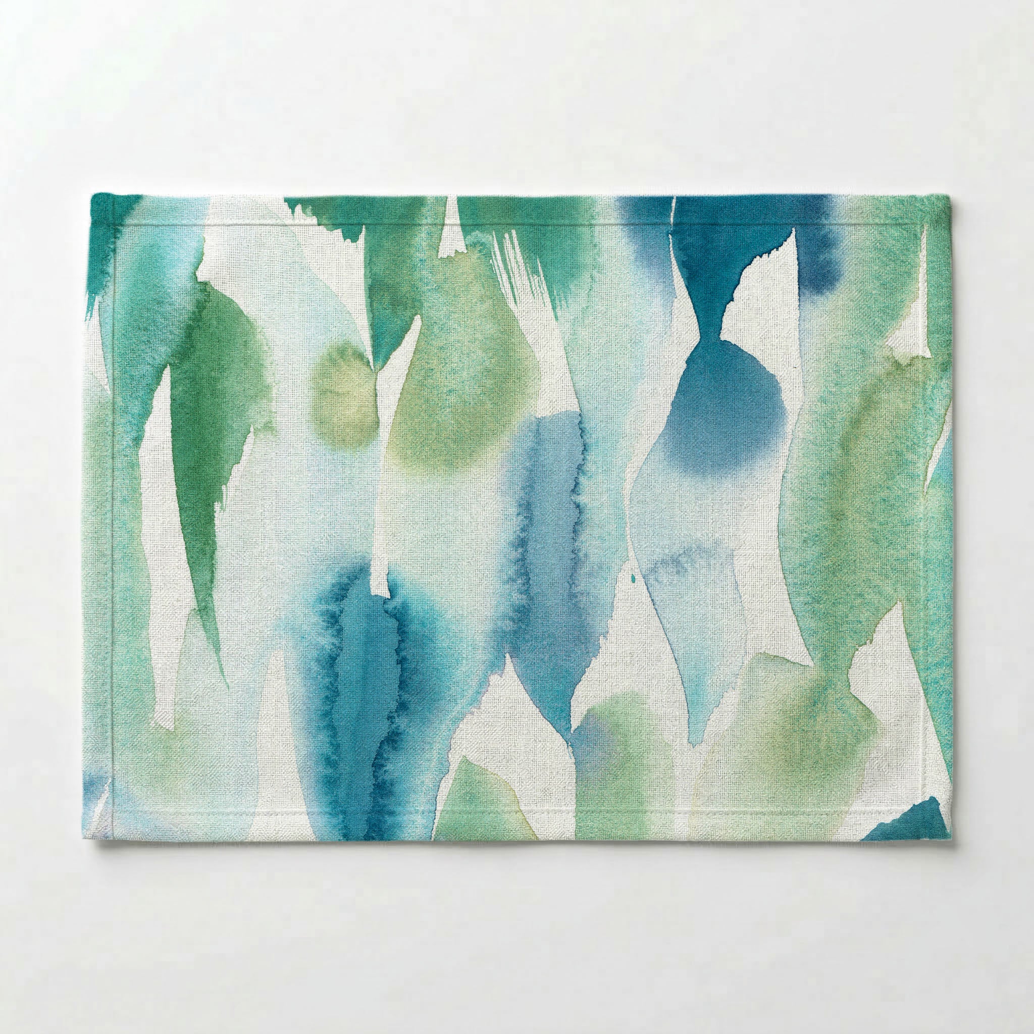 PATTERN BLUE AND GREEN WATERCOLOUR PAINT PLACEMAT