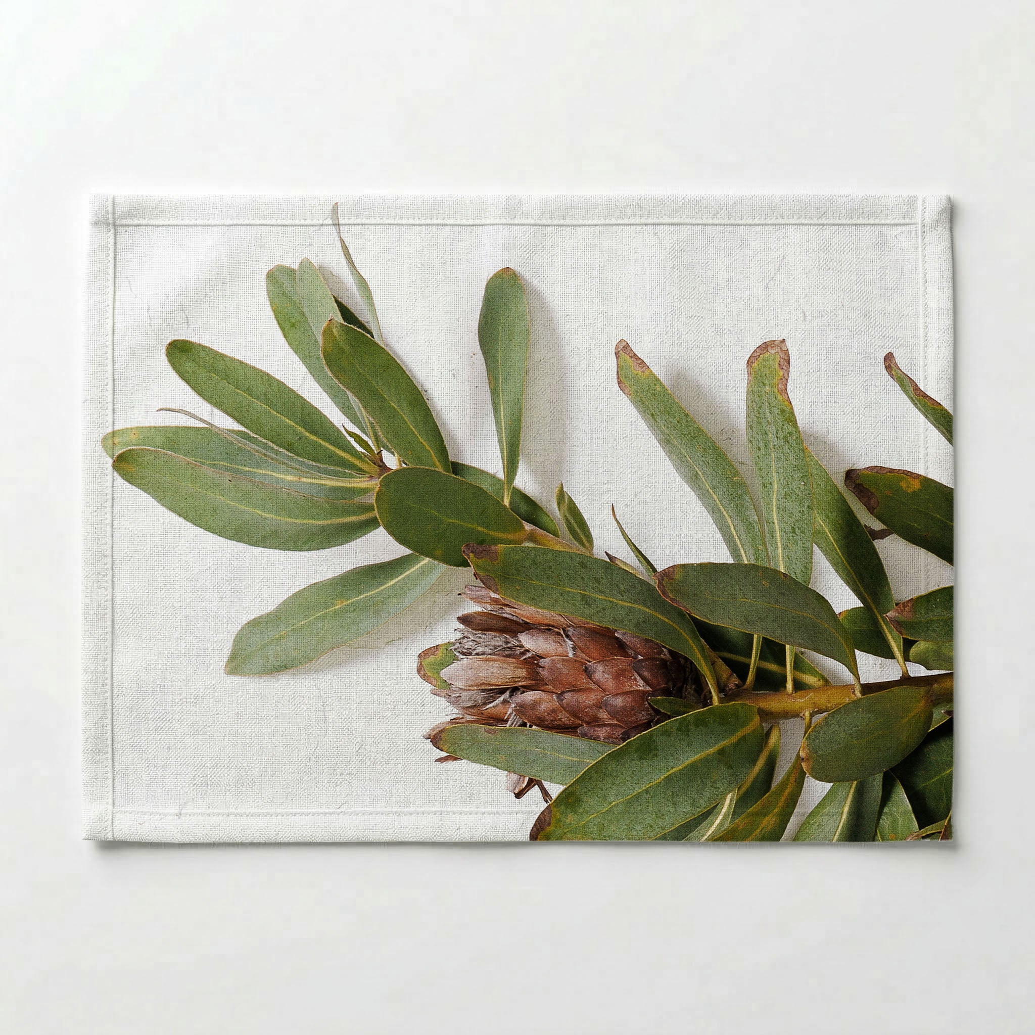 DRIED PROTEA WITH GREEN LEAVES PLACEMAT
