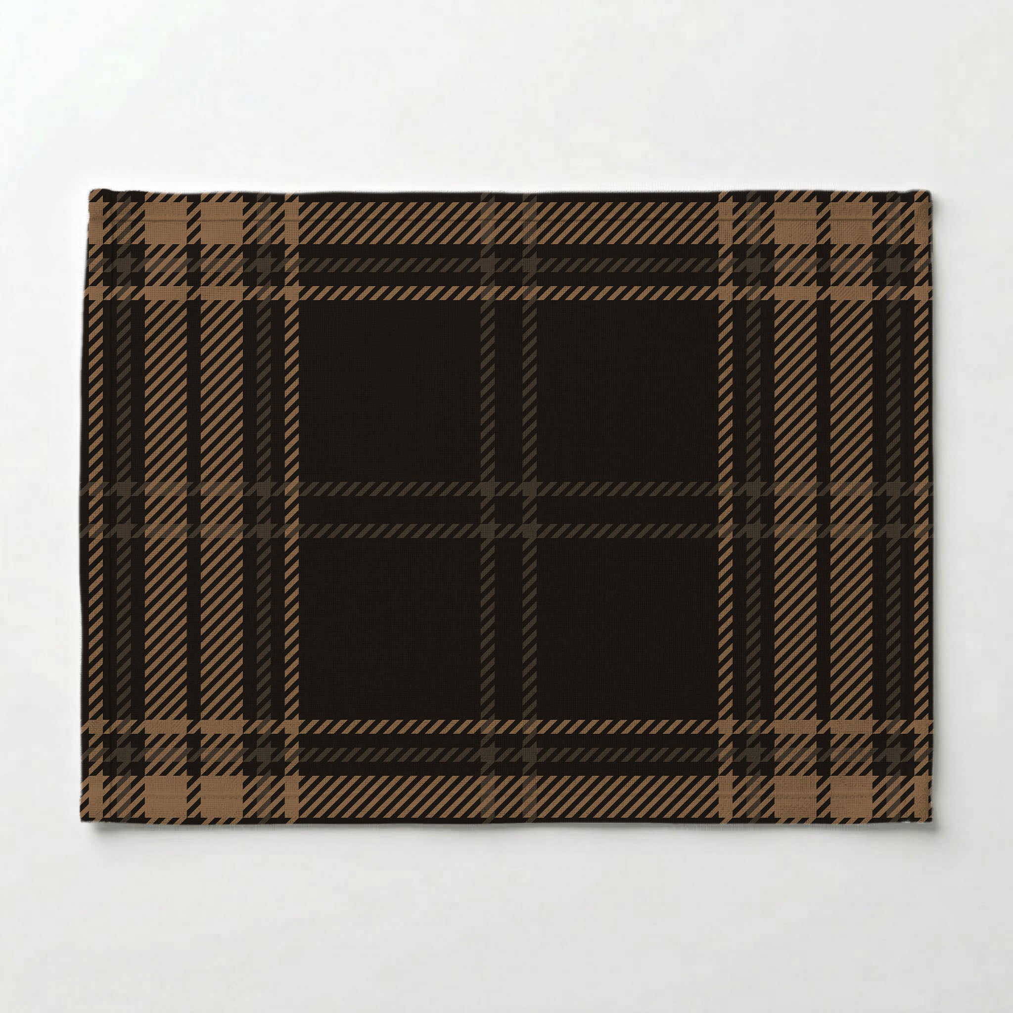 DARK BROWN PLAID PATTERN PLACEMAT