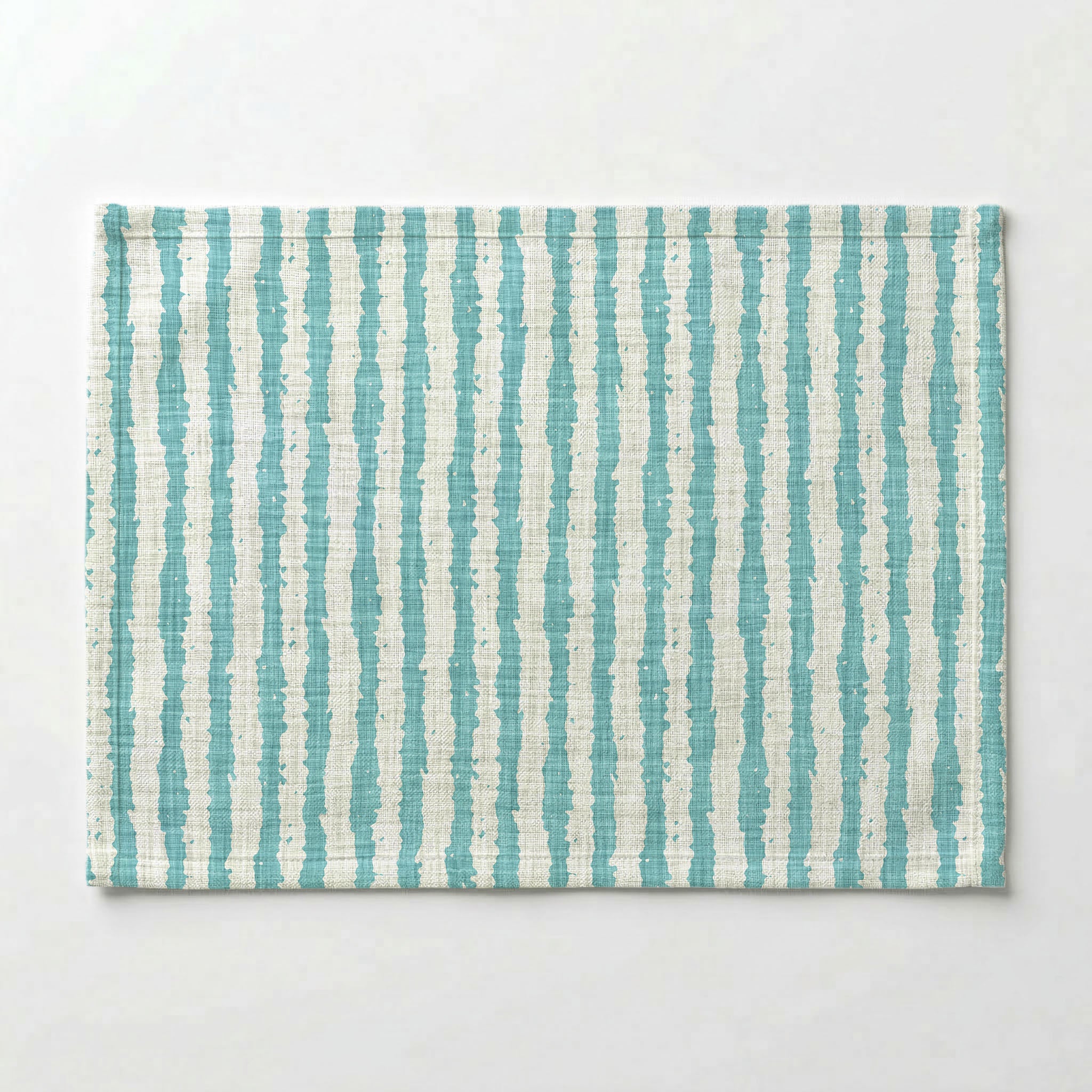 AQUA STRIPES ON WHITE PLACEMAT