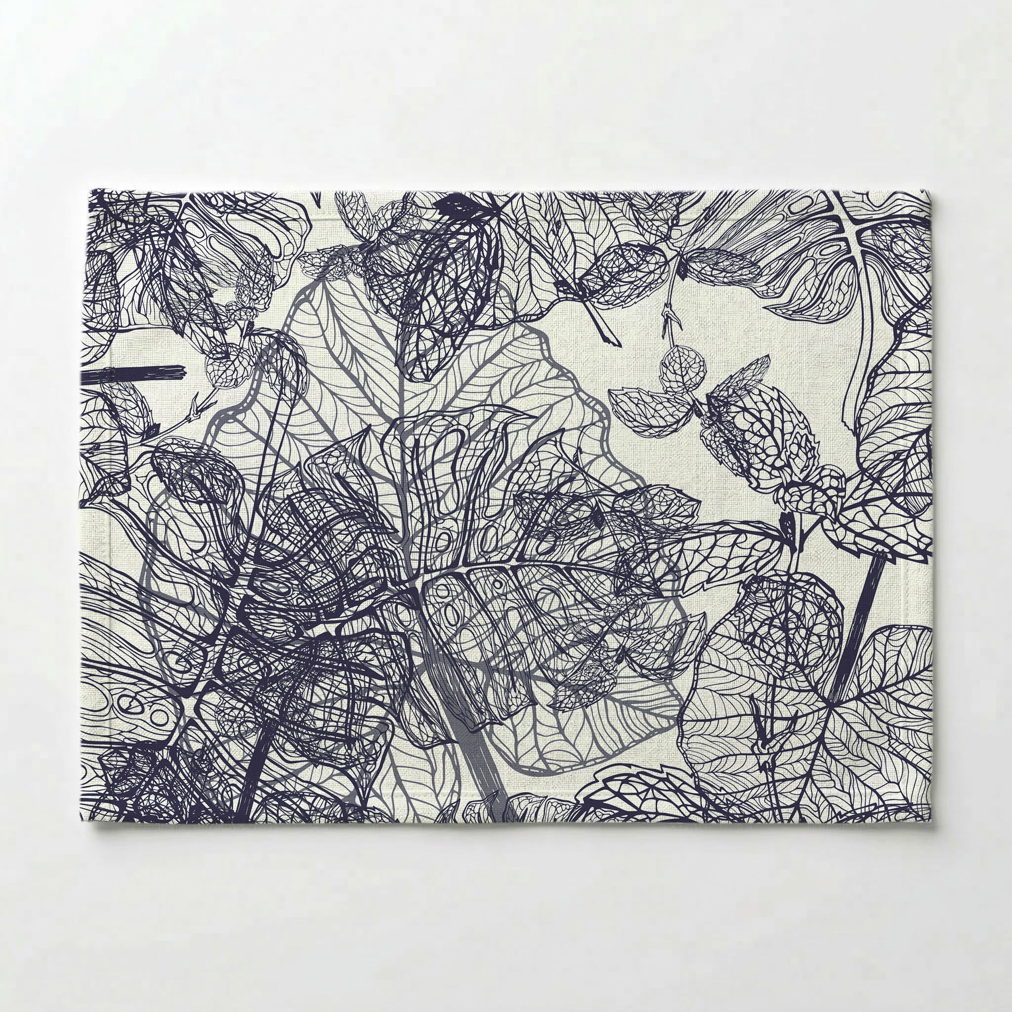 TROPICAL LINE ART ON WHITE PLACEMAT