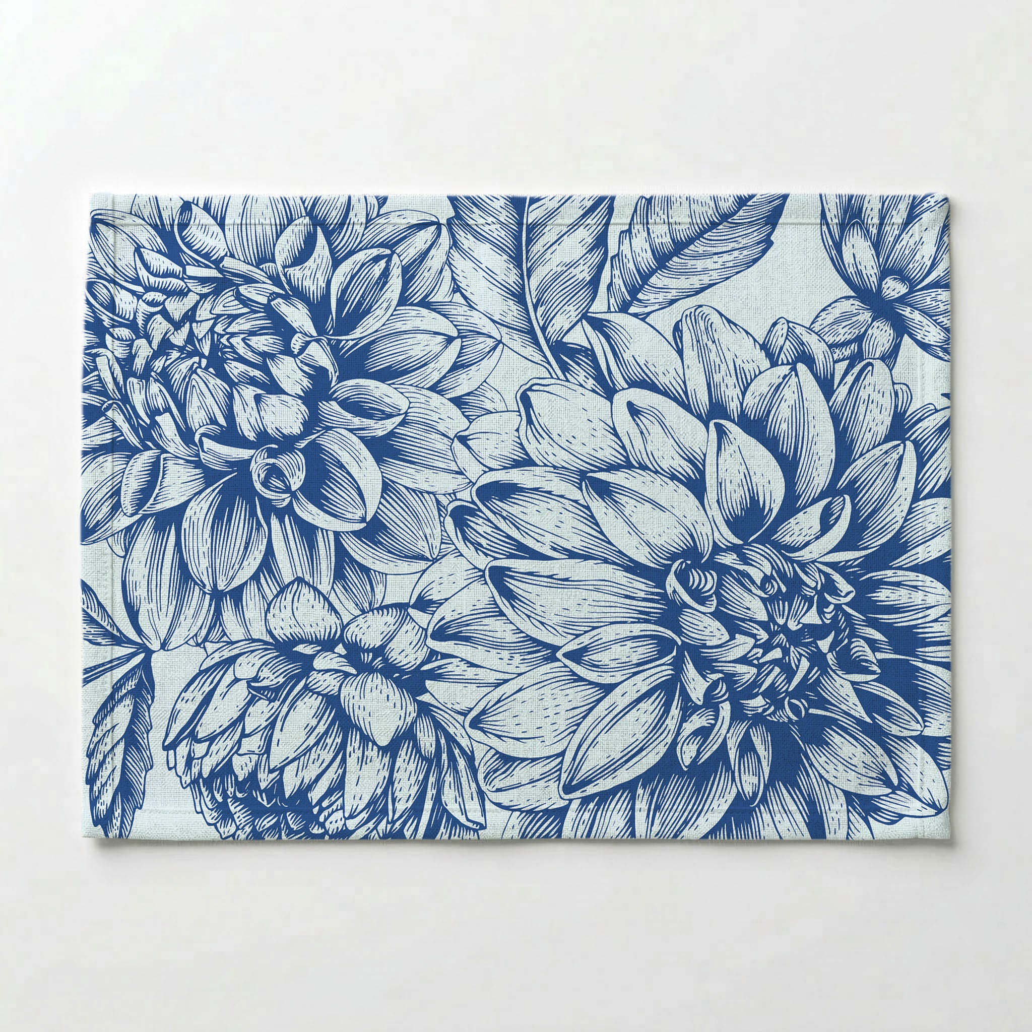 BLUE BOTANICAL LINE ART PLACEMAT