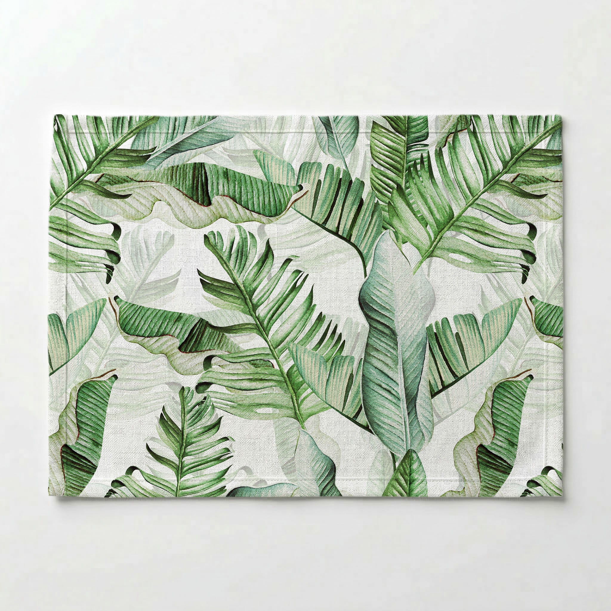 GREEN WATERCOLOUR PALM LEAVES PATTERN PLACEMAT