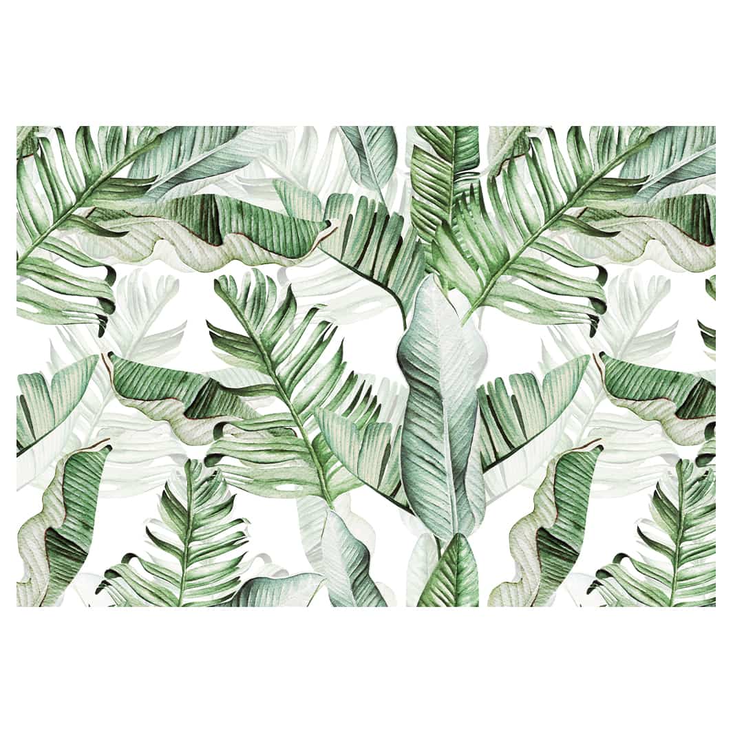 GREEN WATERCOLOUR PALM LEAVES PATTERN PLACEMAT