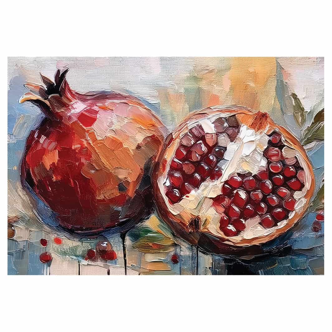 OIL PAINTED POMEGRANATE WITH SEEDS PLACEMAT