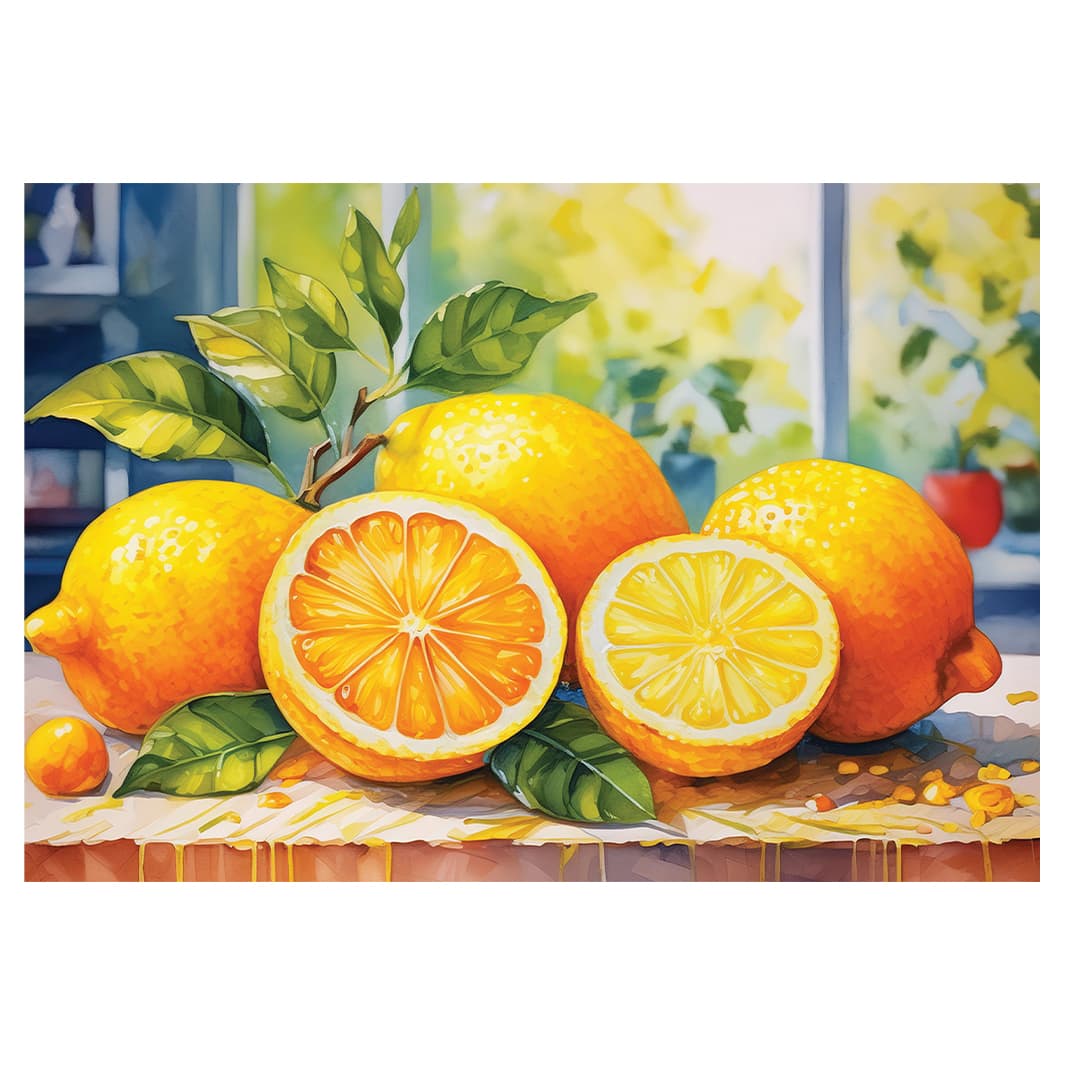 DRIPPING YELLOW WATERCOLOUR LEMONS  PLACEMAT