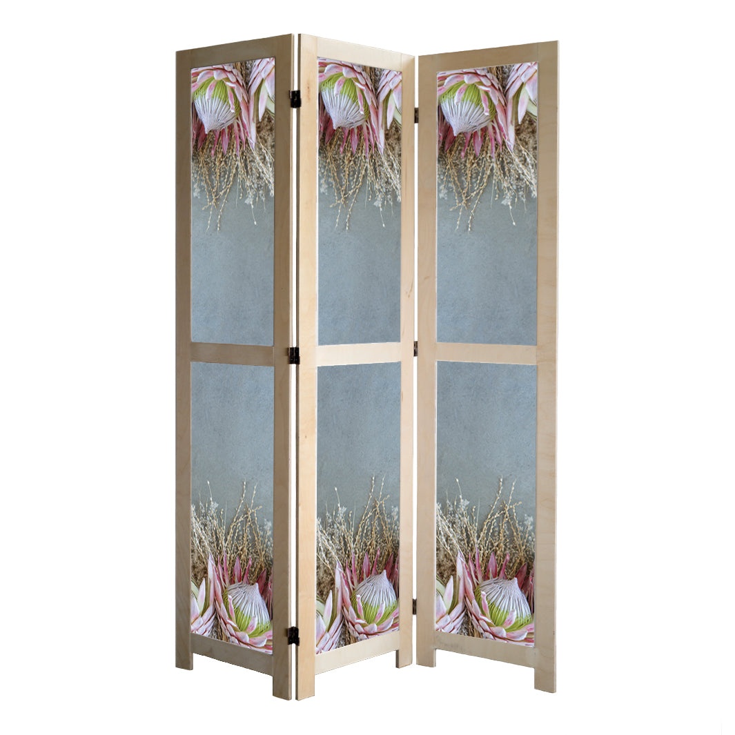 FLORAL DEEP PINK KING PROTEA ROOM DIVIDER
