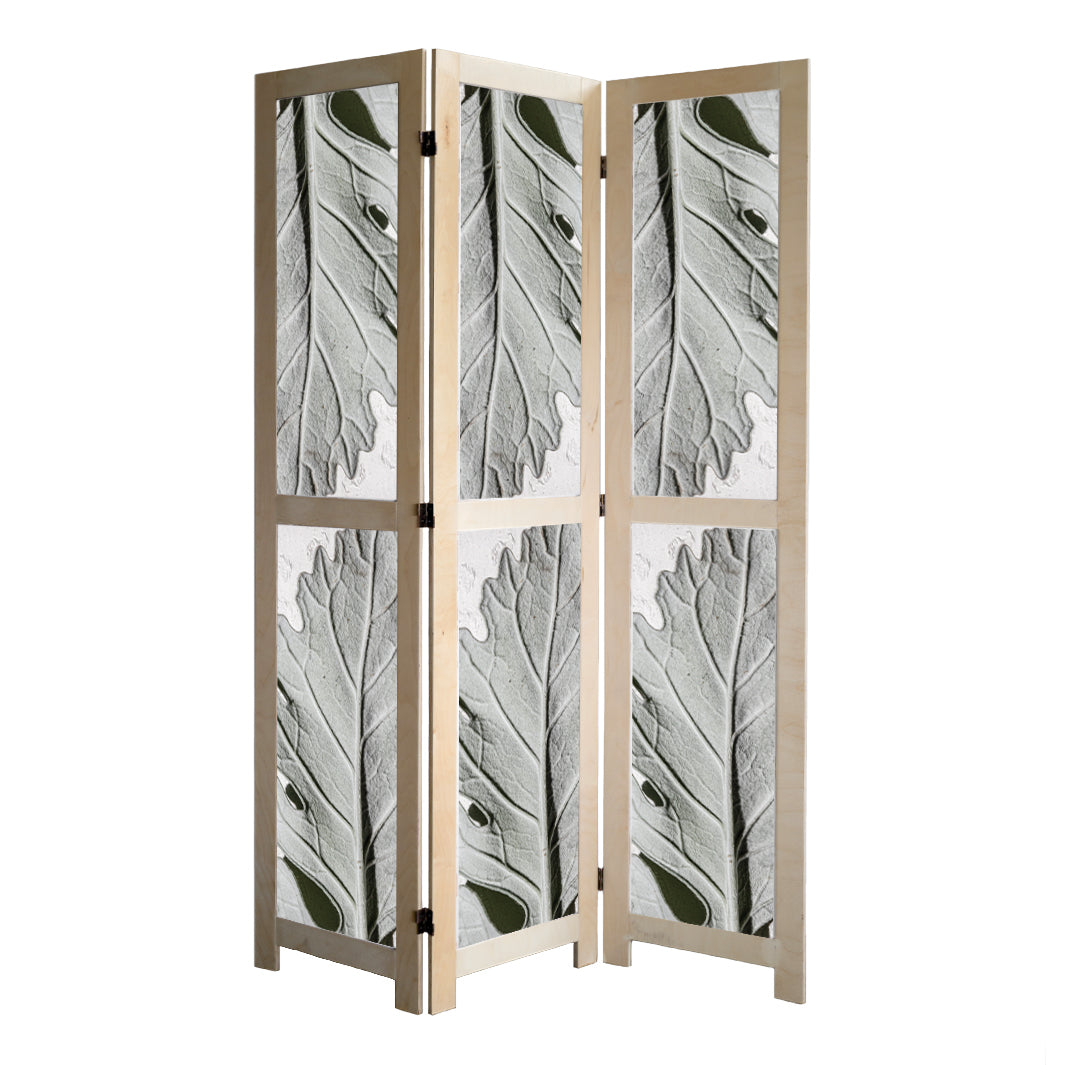 LEAVES GREY MONOCHROME LEAF ROOM DIVIDER