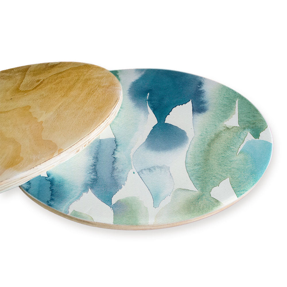 PATTERN BLUE AND GREEN WATERCOLOUR PAINT CHEESEBOARD