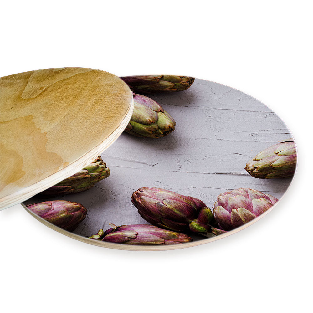 ARTICHOKE DARK PURPLE ON GREY CHEESEBOARD