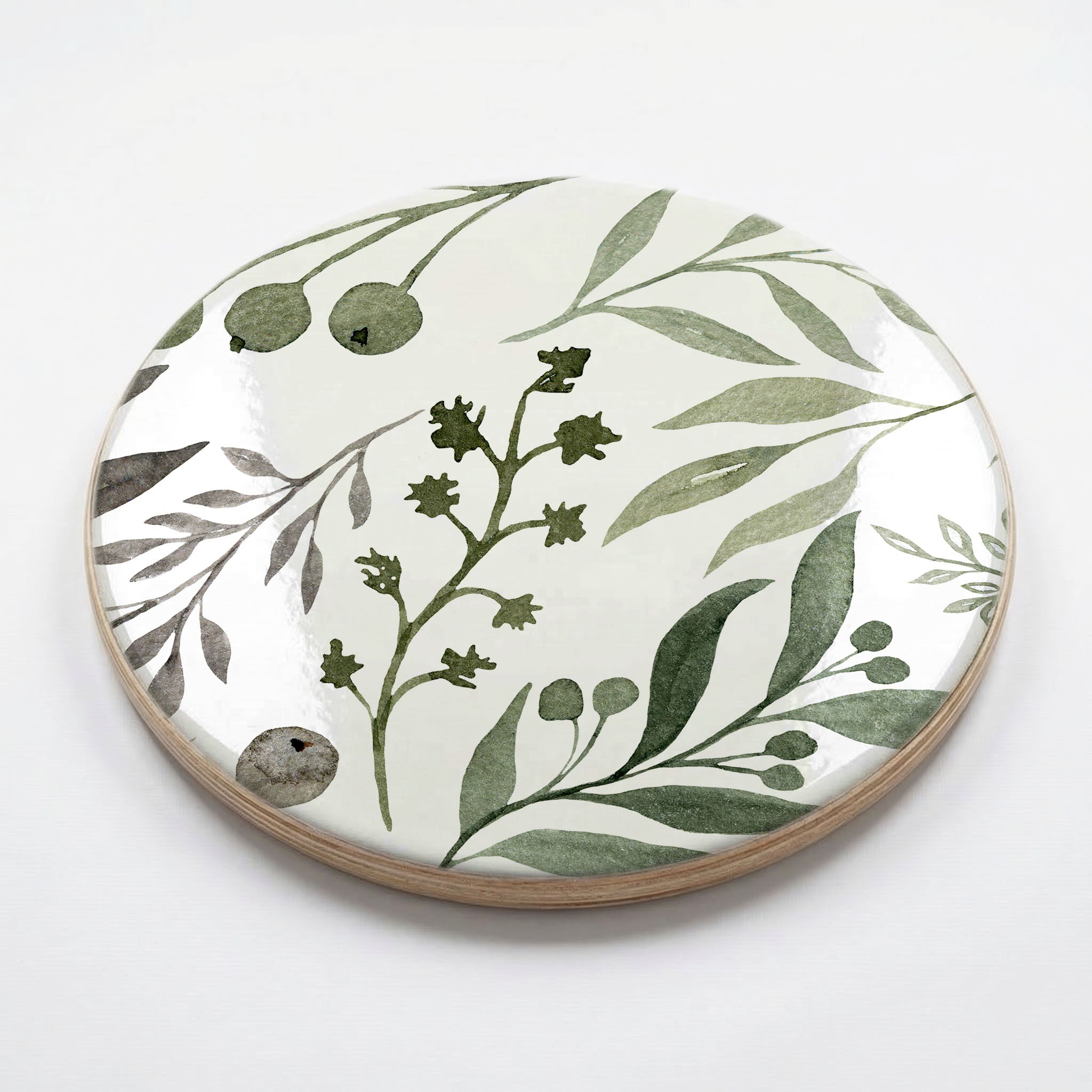 WATERCOLOUR GREEN LEAVES CHEESEBOARD